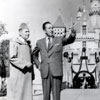 Sleeping Beauty Castle photo with King Mohammed V and Walt Disney, December 3, 1957