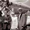 Arrival for Disneyland June 14, 1959 Festivities Vesey Walker, Jock Mahoney, and Roy Williams photo