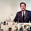 Walt Disney and original model of the Sleeping Beauty Castle