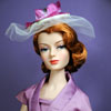 Ivy Jordan vinyl doll wearing Star Wardrobe Separates Lavender Satin Dress and Jacket
