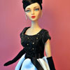 Gene Marshall in Franklin Mint Jacqueline Kennedy vinyl doll Black and White outfit