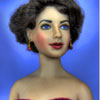 Franklin Mint Elizabeth Taylor vinyl doll wearing Classical Burgundy