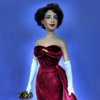 Franklin Mint Elizabeth Taylor vinyl doll wearing Classical Burgundy