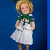 Shirley Temple Danbury Mint porcelain doll wearing Curly Top Duck Dress