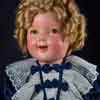 Ideal composition Shirley Temple doll wearing custom Diane Wagner Heidi dress