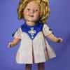Shirley Temple Ideal 13 inch composition doll wearimg Poor Little Rich Girl Emblem Dress