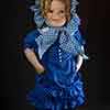 Danbury Mint porcelain doll by Elke Hutchens wearing Susannah of the Mounties dress up outfit