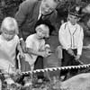 Branch cutting ceremony with Walt Disney grandkids Tammy, Joanna, and Chris Miller, May 1960