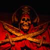 Jolly Roger in Disneyland Pirates of the Caribbean attraction photo, October 2014