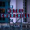 Hotel Churchill in downtown San Diego, April 2021