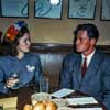 Shirley Temple and John Agar at the Brown Derby restaurant in Hollywood