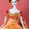 Madra Lord doll wearing Tonner Gone with the Wind Belle Watling outfit