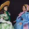 Franklin Mint Gone with the Wind Scarlett O'Hara vinyl portrait doll wearing Tonner outfit and Tonner Gone with the Wind Miss Melly Hamilton doll