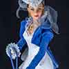 Tonner Scarlett O'Hara Don't Look Back doll wearing Franklin Mint jewelry and hat