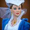 Tonner Scarlett O'Hara Don't Look Back doll with Franklin Mint jewelry, hat, and parasol