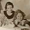 Shirley Temple and Fox Studio tutor, Lillian Barkley, 1935