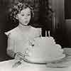 Shirley Temple at home on her birthday, April 23, 1937