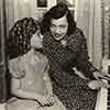 Shirley Temple and Rosa Ponselle in her Fox Bungalow, September 1936