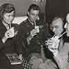 Shirley Temple, Captain Leon Bogan, Major 'Bing' Boyer, and Captain John Harrison, Dayton, Ohio Victory Bond Drive, for premiere of Since You Went Away, 1944