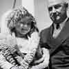 Shirley Temple and Postmaster James A. Farley on board the SS Lurline, Hawaii trip, 1935